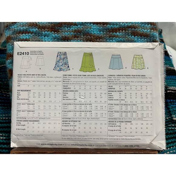 Simplicity Sewing pattern 2410 skirt midi A line size 8-18 - Picture 3 of 5
